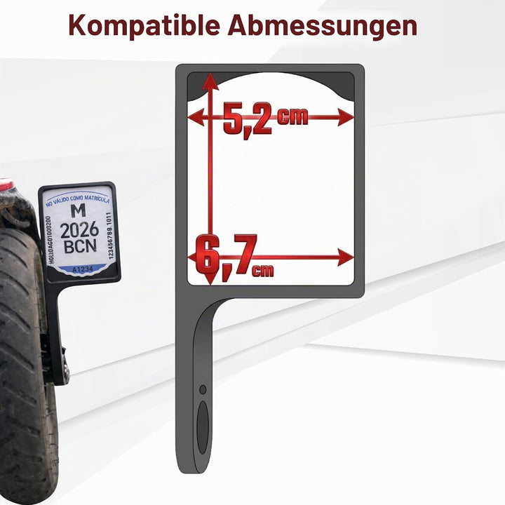 E-Scooter Kennzeichenhalterung Rechts, seitliche Befestigung, flexibel, Rechts