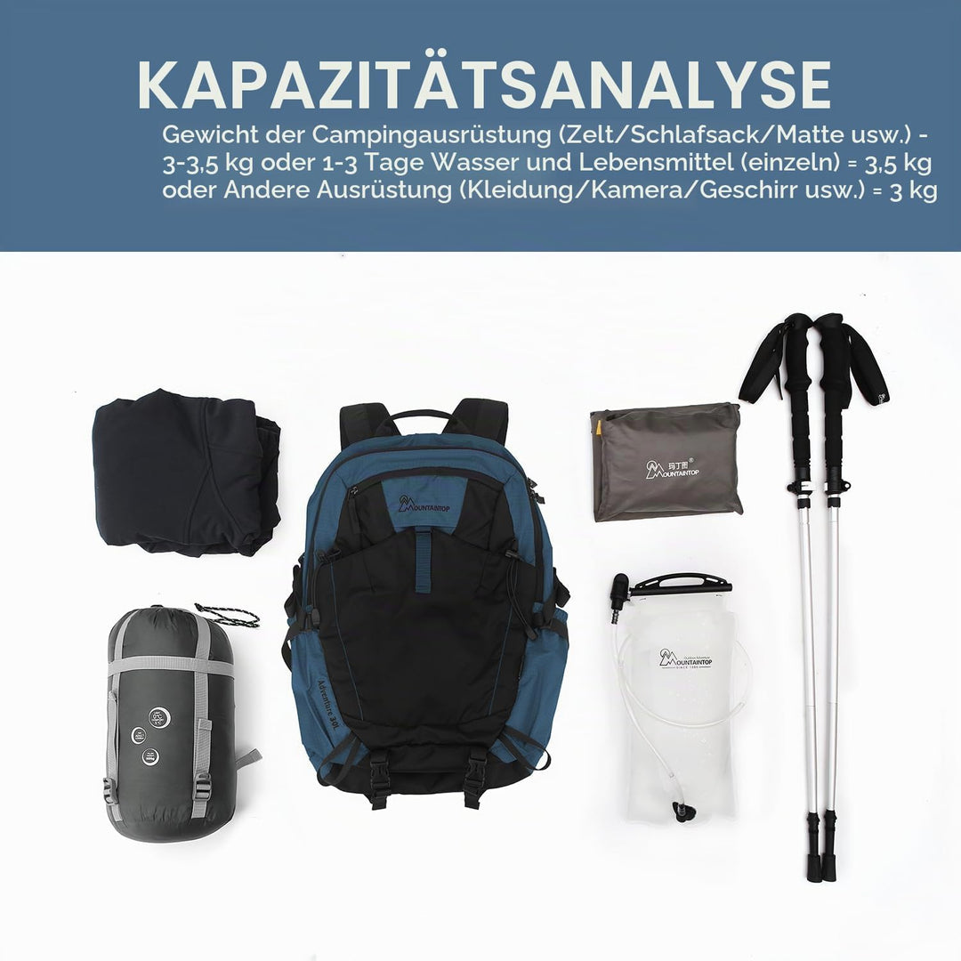 Mountaintop 30L/40L Wanderrucksack Herren Damen Daypack für Alltag und Outdoor, Tageswanderungen und