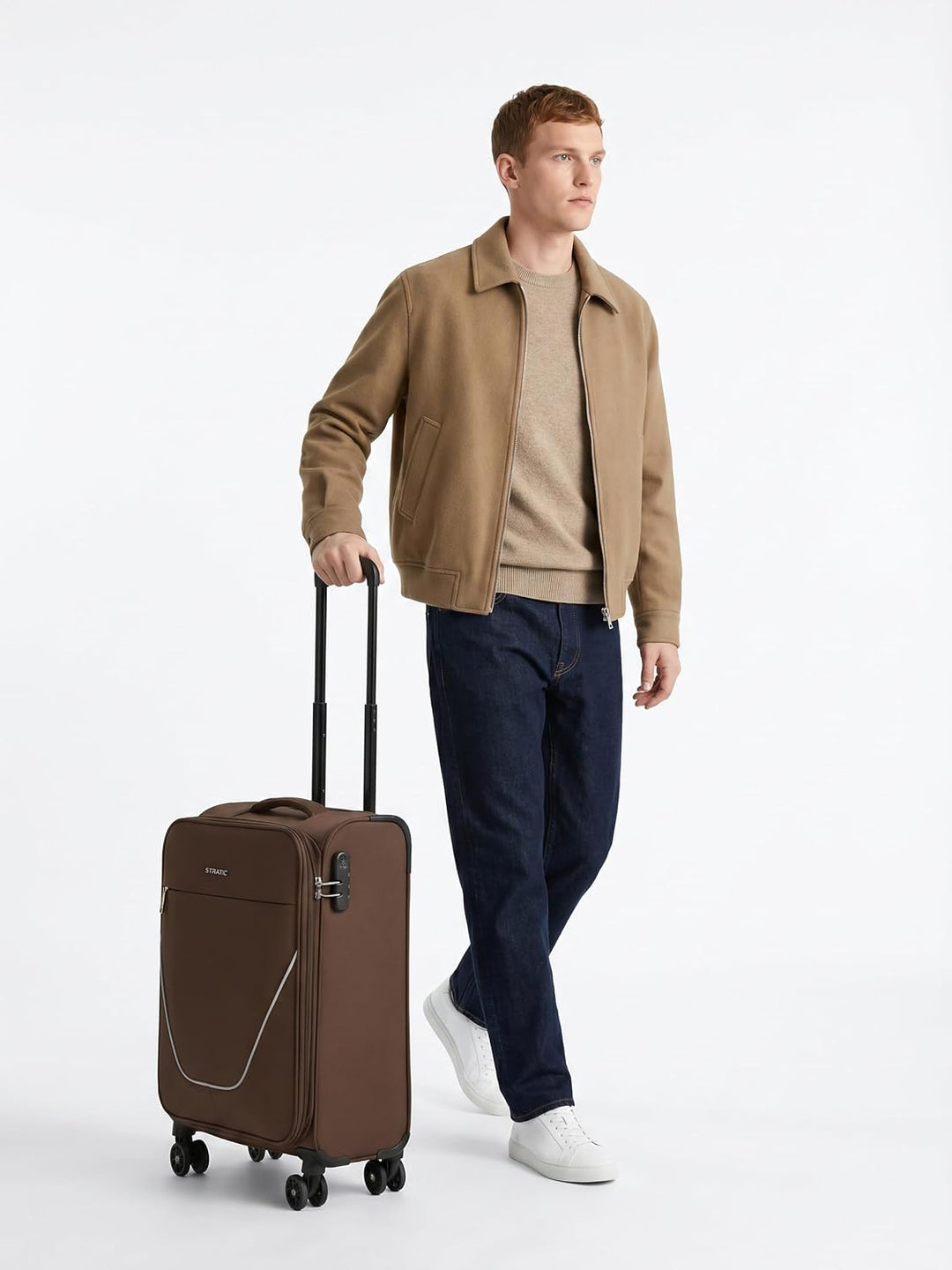 Stratic Kabinen-Koffer für Damen und Herren | Kleiner Cabin-Trolley 40 x 21 x 55 cm aus hochwertigem