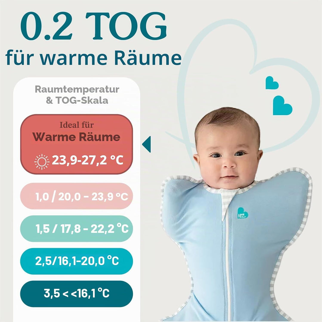 Love To Dream Pucksack Lite, Baby Erstausstattung, Medium (6-8,5kg), ideal für warme Temperaturen 24