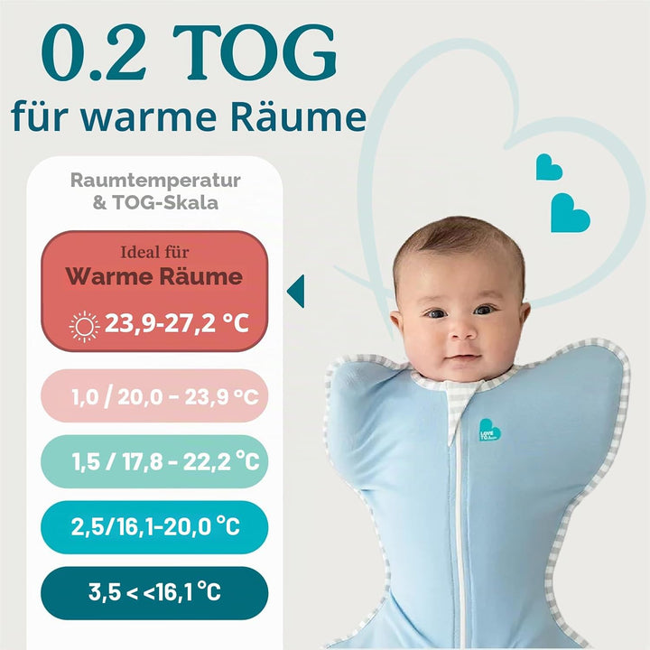 Love To Dream Pucksack Lite, Baby Erstausstattung, Medium (6-8,5kg), ideal für warme Temperaturen 24