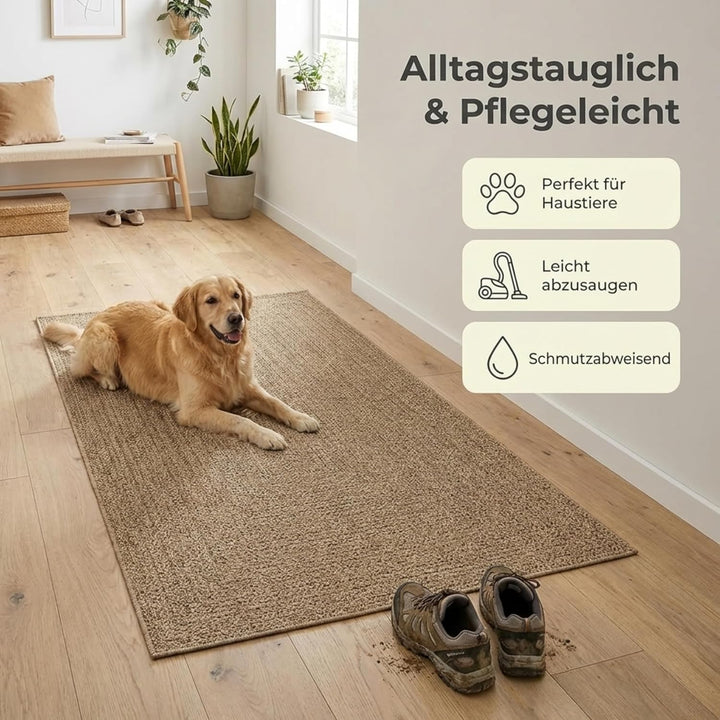 the carpet Kansas - robuster In- und Outdoor Teppich im natürlichen Jute-Look, wetterfest, geeignet