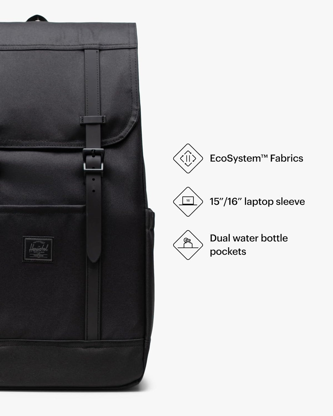 Herschel Unisex Retreat Rucksack Rucksack (1er Pack) Einheitsgrösse Black Tonal, Einheitsgrö&#x
