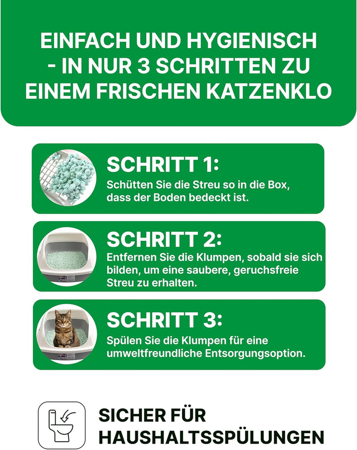 Apfel & Tofu Katzenstreu | Antibakterielle, spülbare und Geruchshemmende | Katzenstreu staubfrei auf