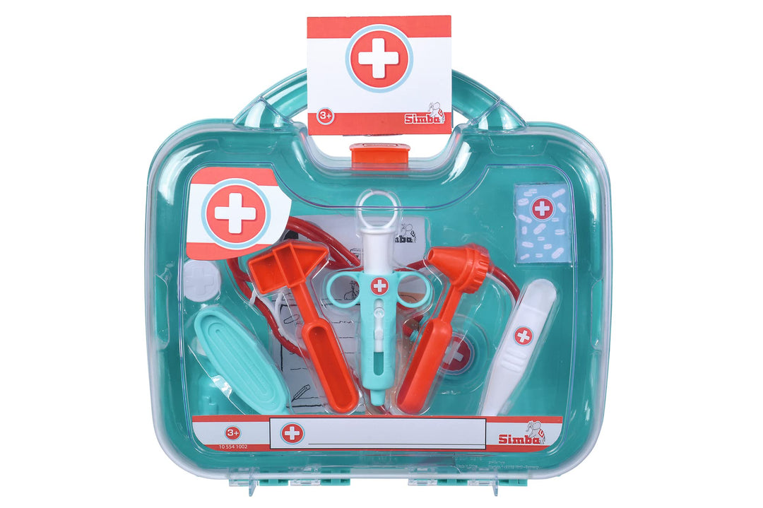 Simba Grosser Doktorkoffer, transparenter Deckel, 10 Teile, 30x28cm, ab 3 Jahre