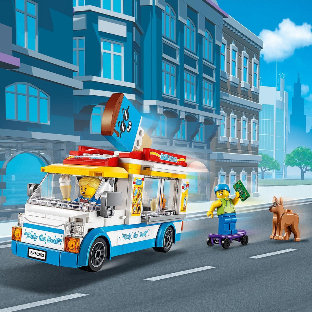 LEGO 60253 City Great Vehicles Eiswagen, Kreatives Spielzeug Mit Skater- Und Hundefigur, Geschenk Fü