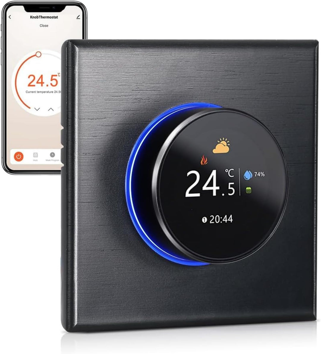 Smart WiFi Thermostat for Water/Gas Boiler, Programmable Button Control Per Week/Mobile App/Voice Co