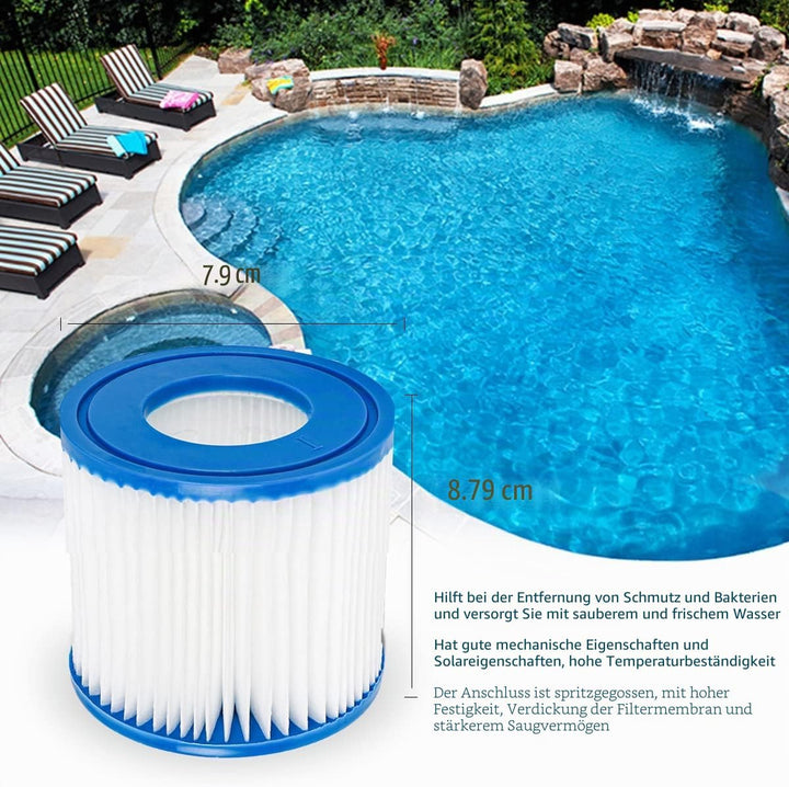YanBan Schwimmbad-Filterkartusche kompatibel mit Best-Way 58381 Filterpumpe, 4 Stück Ersatzfilter ko