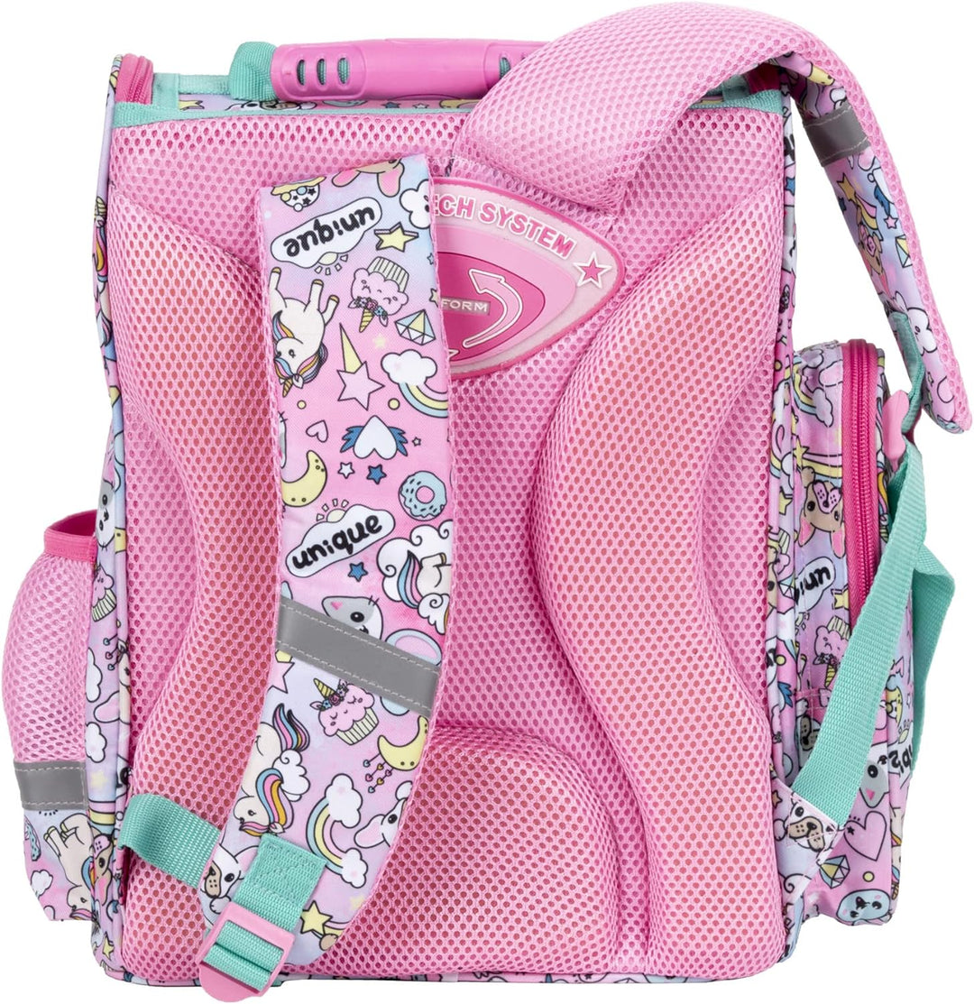 Goldkids Ranzen rosa Tornister Schulranzen mit Tier Motiv für Mädchen ab der 1. Klasse Grundschule i