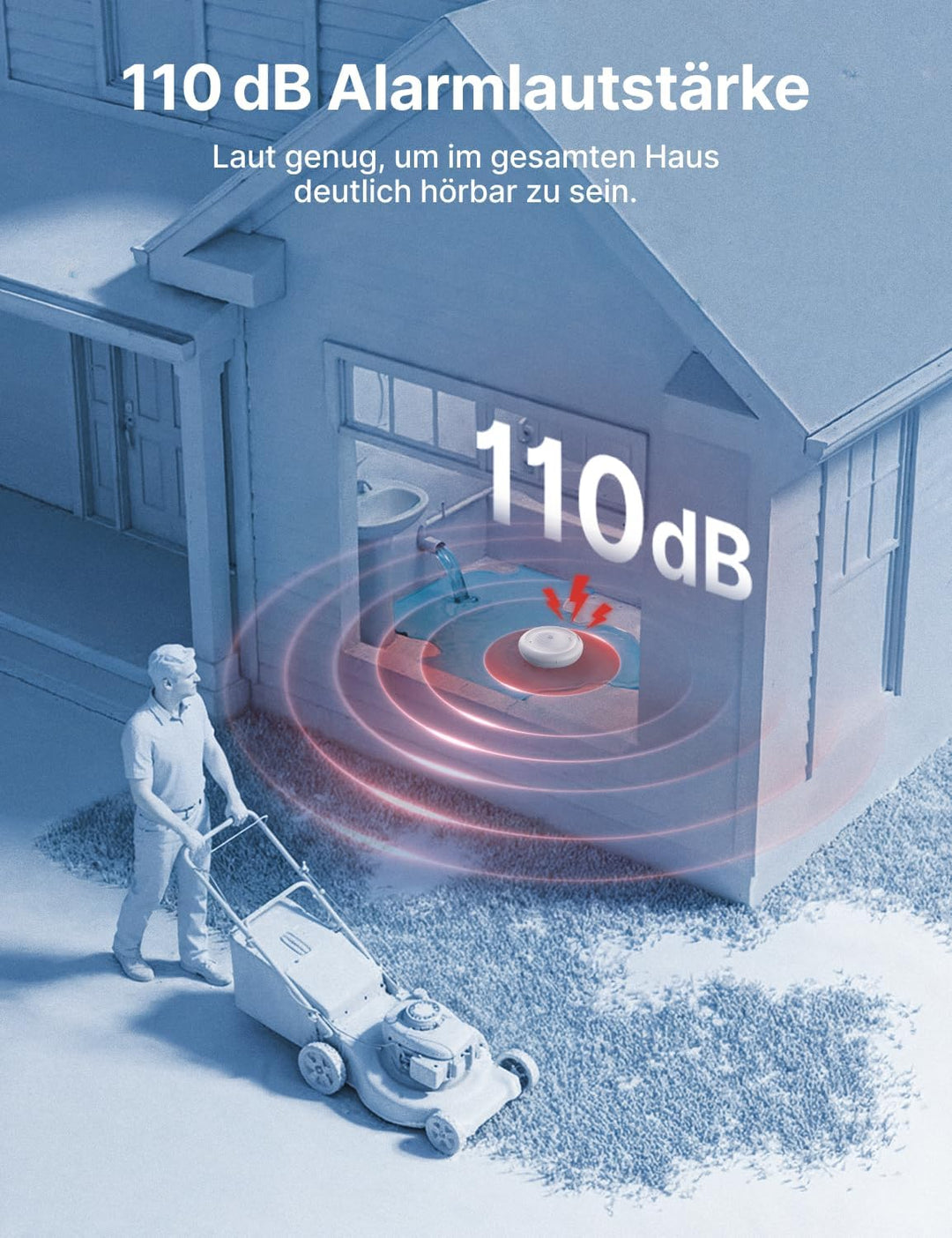 X-Sense 2-in-1 WLAN-Wassermelder mit Frostwarnung, Tieftemperatur-Melder, Smarter Sensor mit App-Ben