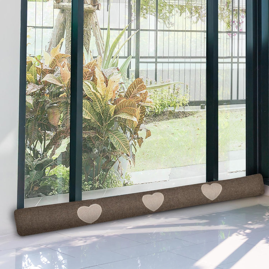 Beautissu 2er Set Zugluftstopper 120 cm lang Tuuli HR - Windstopper als Türvorleger, Haustür Rolle u