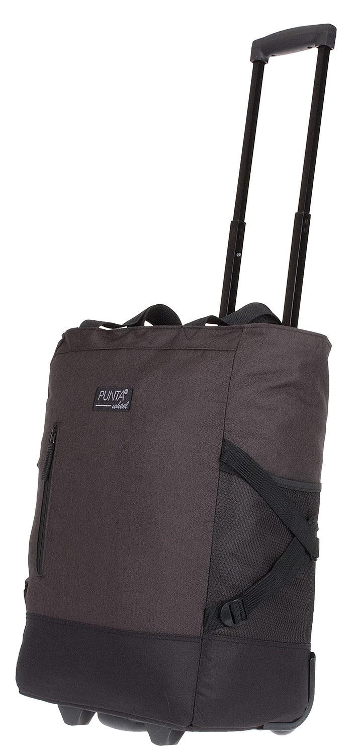 Punta Wheel Einkaufstrolley + Faltshopper 2er Set 10183-0100 Schwarz +s | Einkaufsroller Einkaufswag