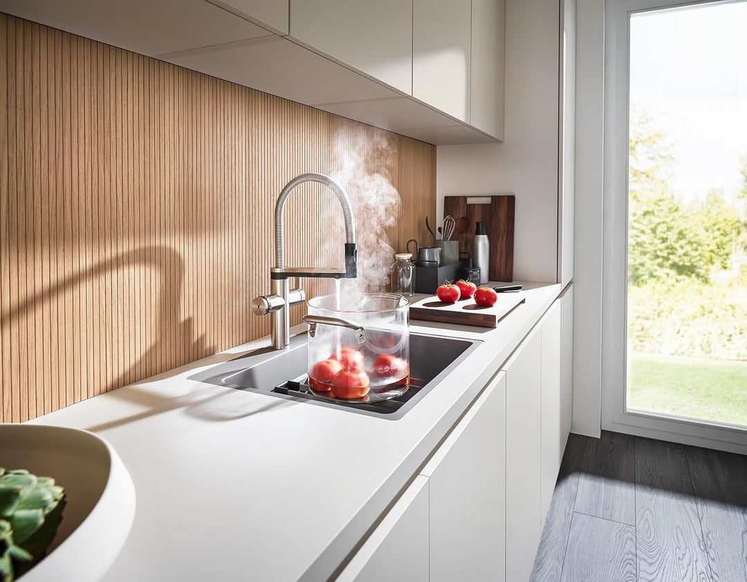 BLANCO CHOICE Icona | Küchenarmatur aus massiv Edelstahl | all-in-one Armatur | Gekühltes Wasser in