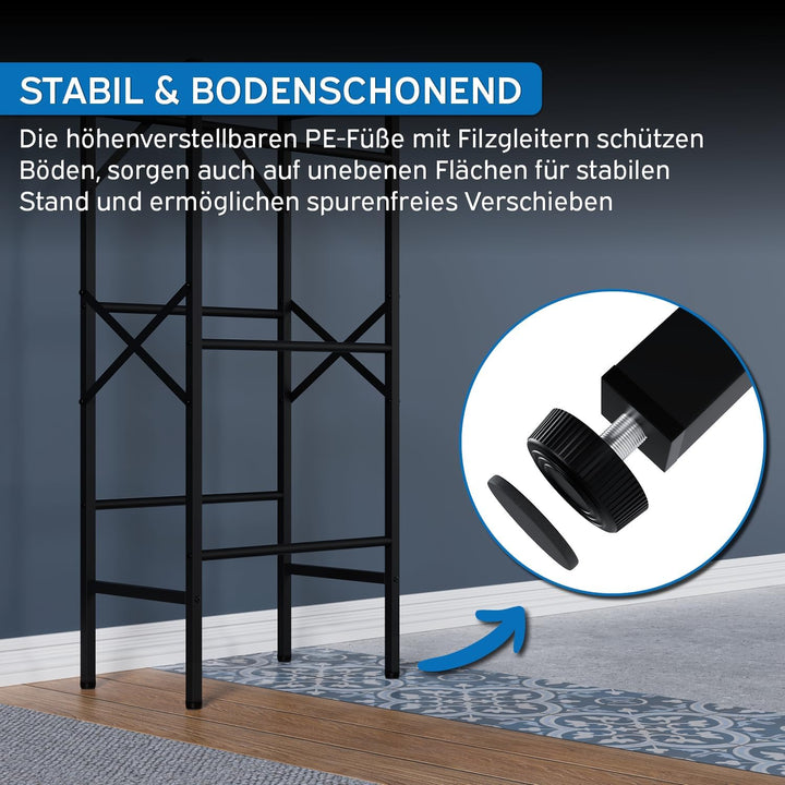 kör4u Getränkekistenregal Schwarz für 3 Kisten - Robustes Stahlregal mit 450 kg Tragkraft - Platzspa
