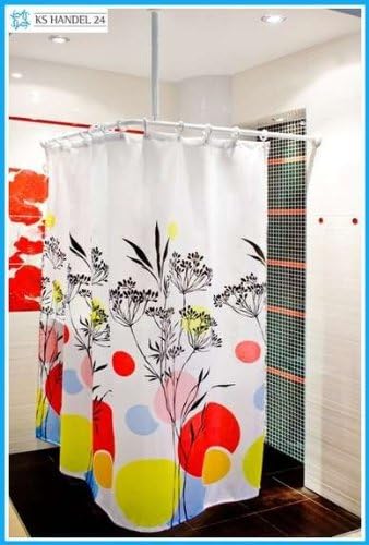 2er ALU WINKELSTANGE BARRIEREFREI 120x120 EXTRA LANG WEISS DUSCHVORHANG STANGE! PROBLEMLOSES DURCHSC