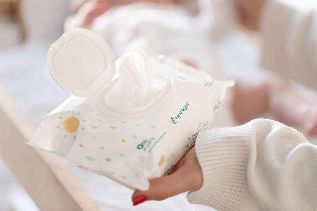 Babytücher – 99 % reines Aqua – 100 % pflanzliche Fasern – 960 Tücher – 12 Packungen + 4 gratis – he