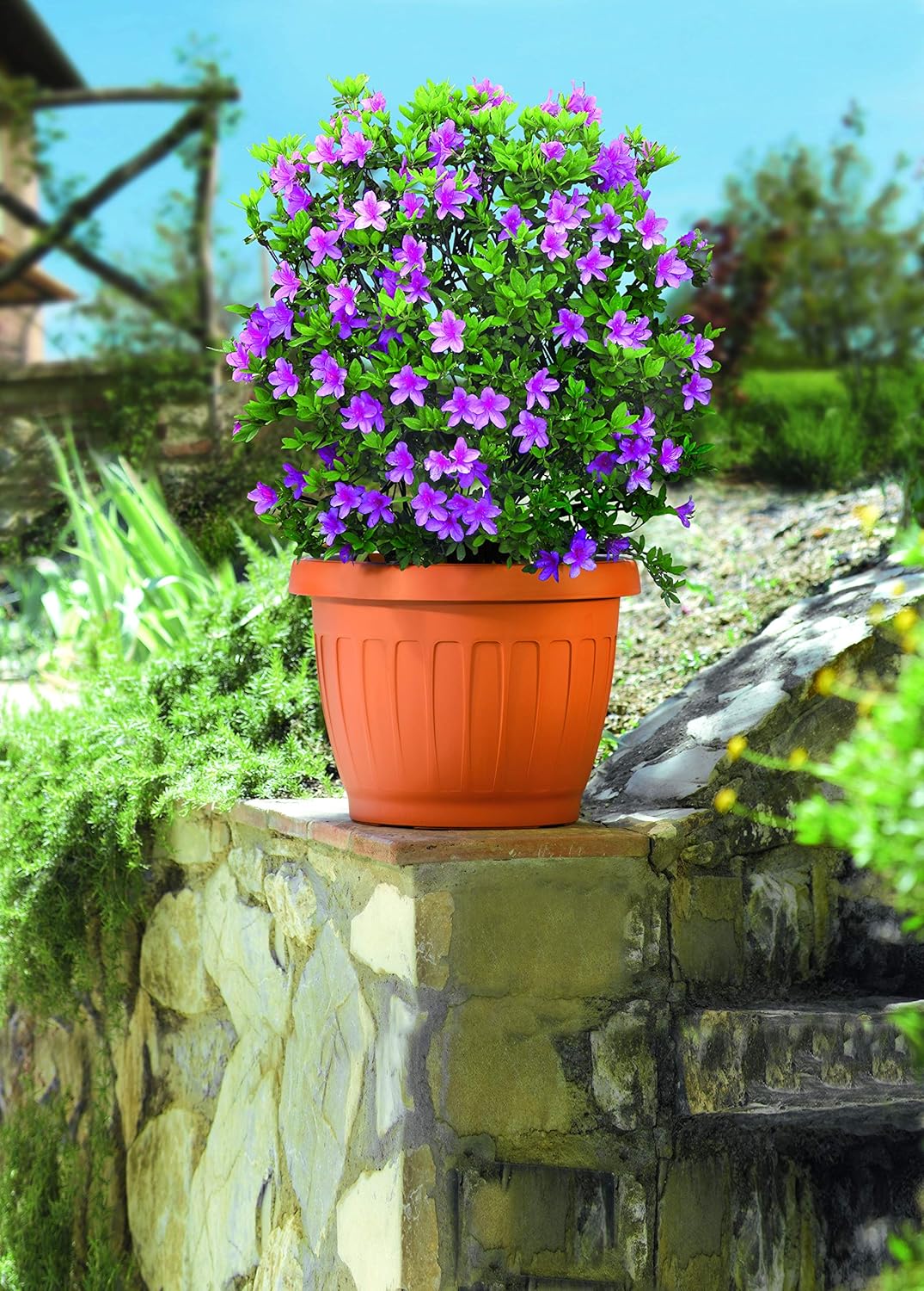 Bama Earth Vase Blumentopf, Kunstharz, Terracotta, 70 cm Terracotta 70 cm, Terracotta 70 cm