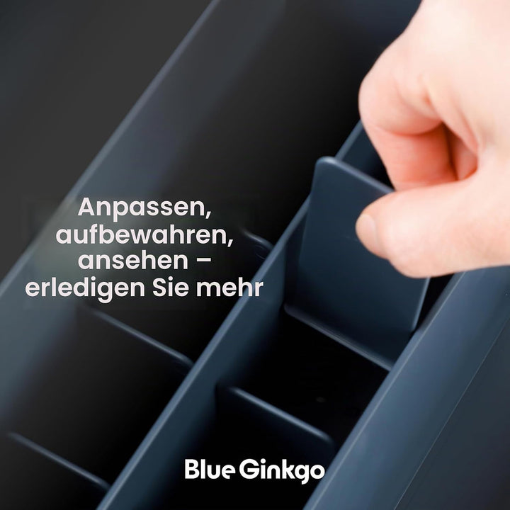 BLUE GINKGO Schreibtisch-Organizer – Aufbewahrung aus Korea für Stifte, Notizen, Briefe und Bürobeda