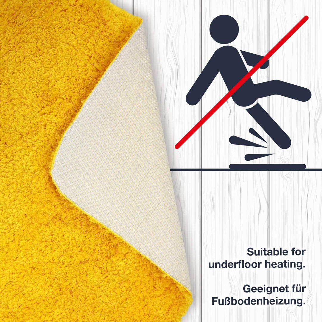 WohnDirect Badematten Set - WC Vorleger (45x45cm), Badematte (50x80cm) - rutschfest waschbar Badezim