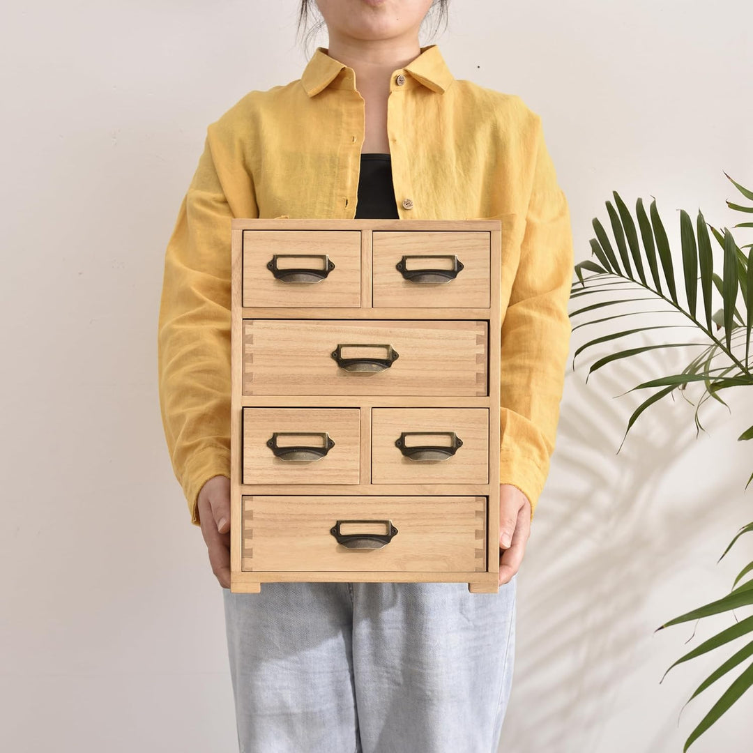 KIRIGEN Schreibtisch Schublade Schrank Storage Organizer 6 Schubladen Mini Chest mit Lable Holder Gr