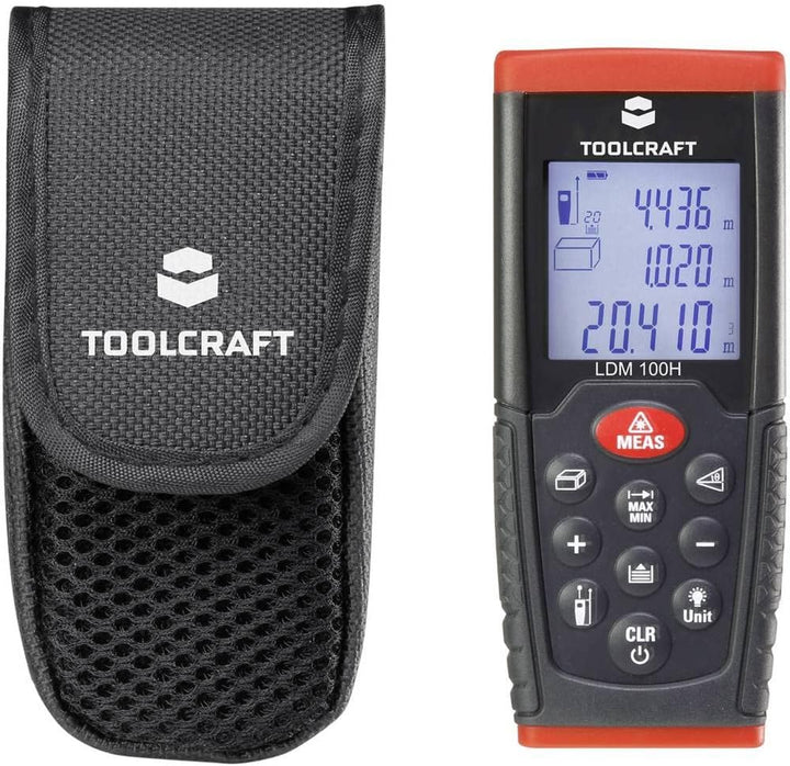TOOLCRAFT LDM100H Laser-Distanzmesser I Entfernungsmesser I Distanzmesser I Entfernungsmessgerät I L