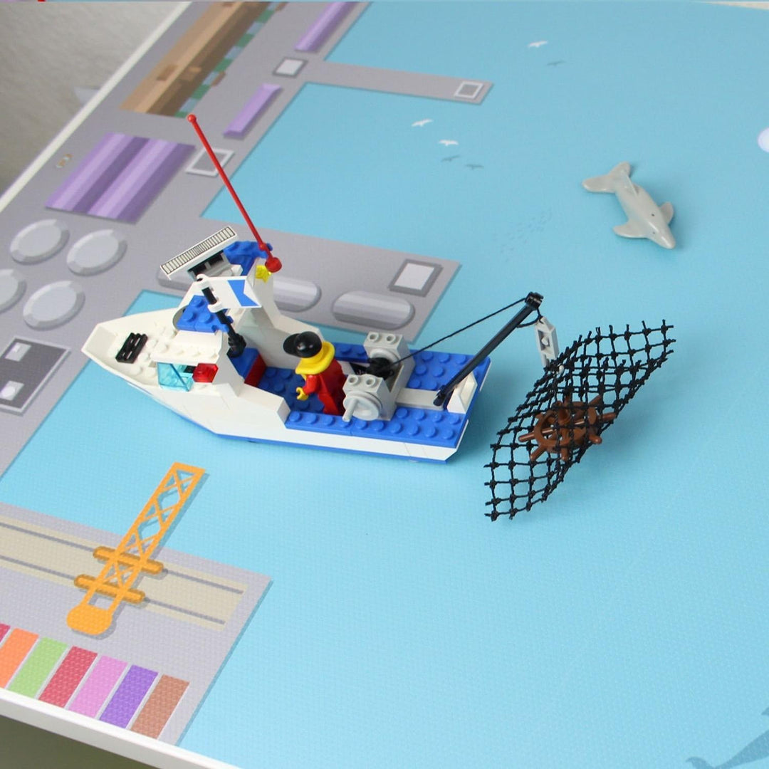 nikima Schönes für Kinder Spielfolie für KALLAX Regal 76 x 38,5 cm Hafen & Insel (Möbel Nicht Inklus