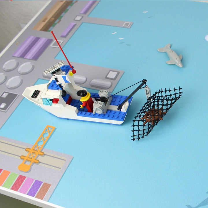 nikima Schönes für Kinder Spielfolie für KALLAX Regal 76 x 38,5 cm Hafen & Insel (Möbel Nicht Inklus