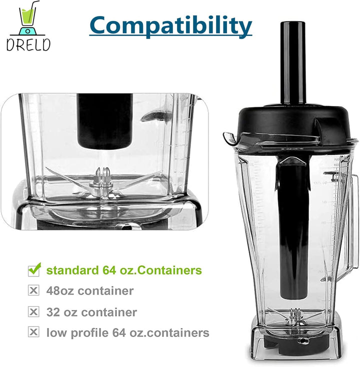 Dreld Mixer Tamper Tool Ersatz für Vitamix Classic 64-Unzen-Behälter Mischkolben-Zubehör Beschleunig