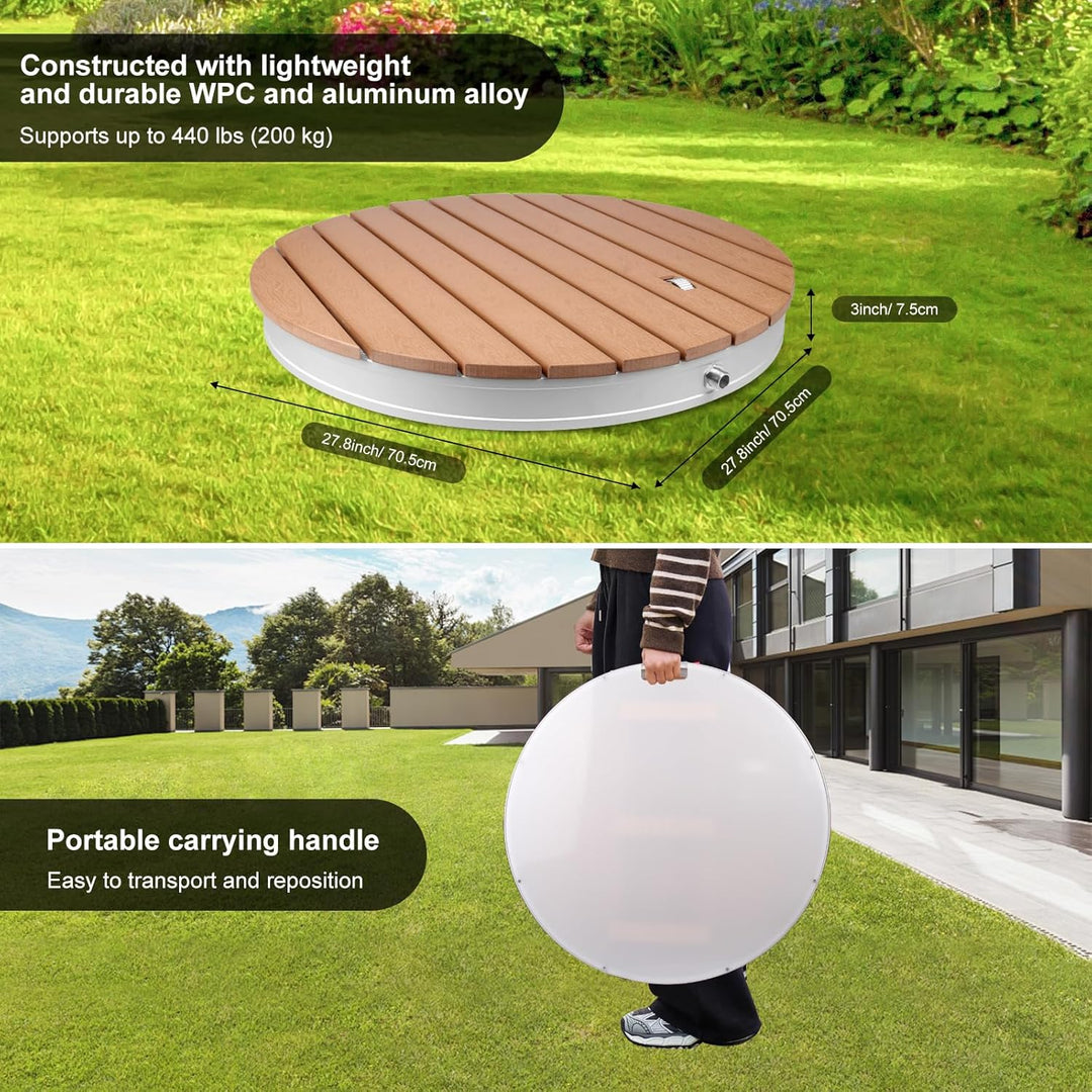 Gartendusche Aussendusche, Bodendusche Outdoor mit Fussrad Einstellbar für Pool Sauna, Fontänenhöhe
