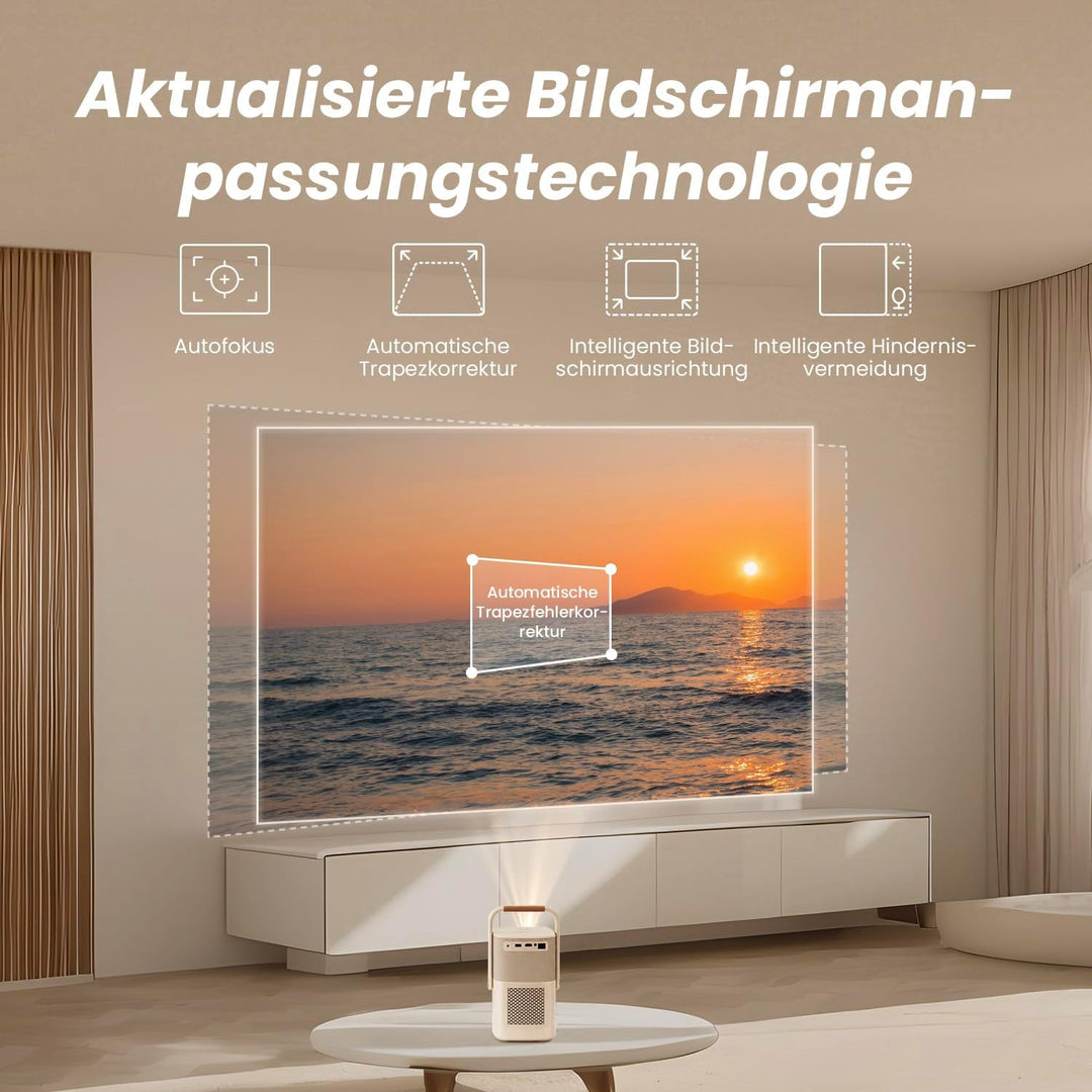 Yaber T2 Beamer mit JBL Sound & Integriertem Akku, Portable Projektor 1080P Native Full HD, 290 ISO