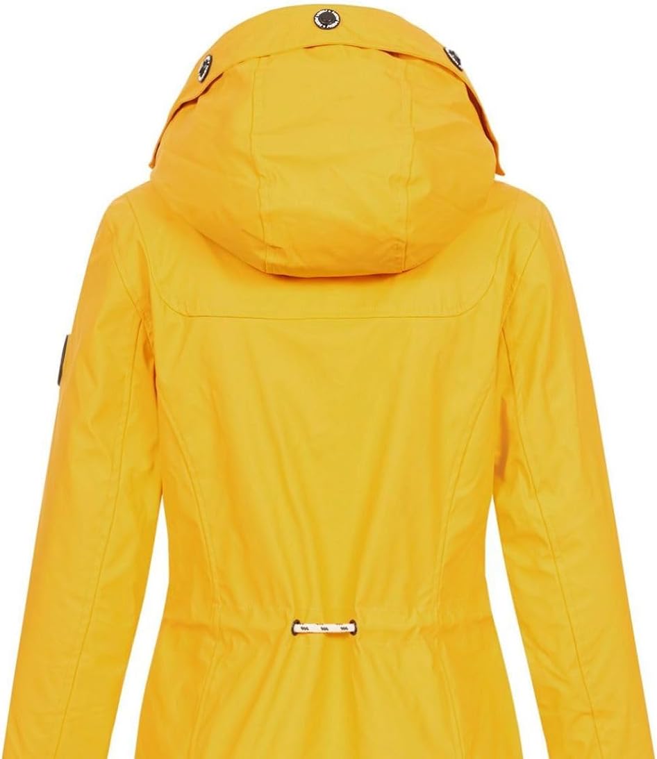 NEW VIEW Damen Regenjacke wasserabweisender Parka Annika Long mit Kapuze XXL Gelb (Golden Rod) 3, XX