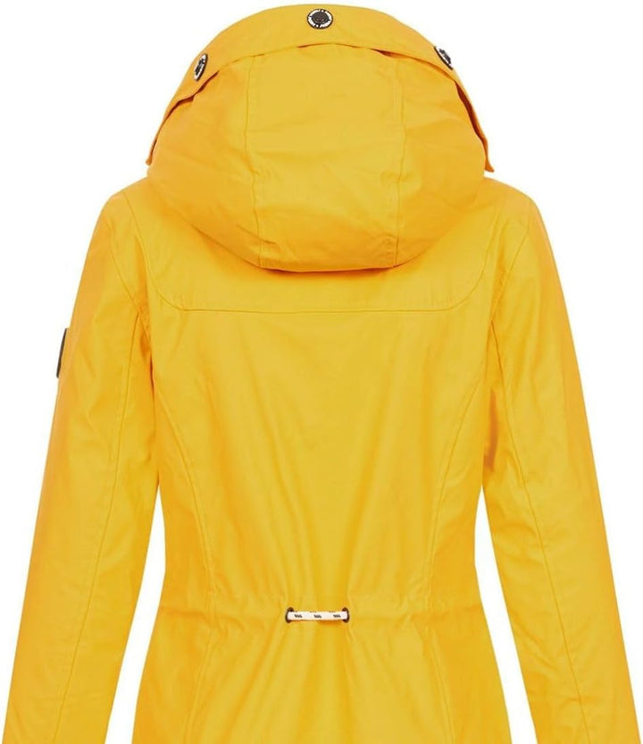 NEW VIEW Damen Regenjacke wasserabweisender Parka Annika Long mit Kapuze XXL Gelb (Golden Rod) 3, XX