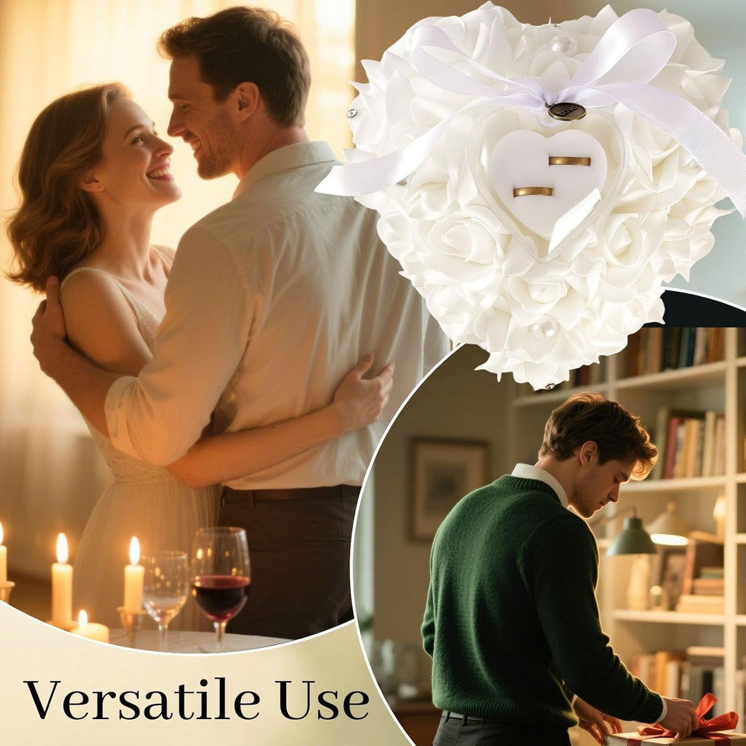 Ringkissen, weiss, Ringkissen, Spitze, Kristall, Rose, Hochzeit, Ringhalter, Ringhalter, Weiss
