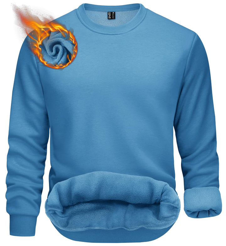 TACVASEN Fleecepullover Herren Sweatshirt Gefüttert Winter Warme Sport Langarmshirt Rundhals Outdoor