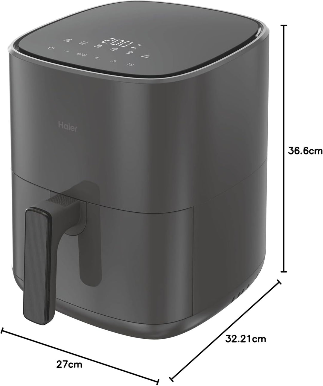 Haier Heissluftfritteuse mit LED DisplayI Airfryer mit 6 Programmen & 5L Volumen für 4 Personen I 15