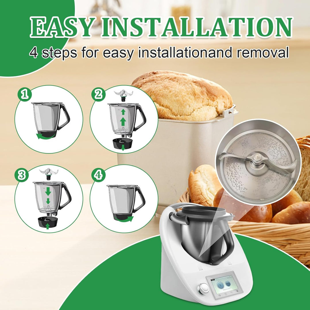 Messer für Vorwerk Thermomix TM6 / TM5 Edelstahl Teigmischmesser, Ersatzteile für Thermomix Teigmess