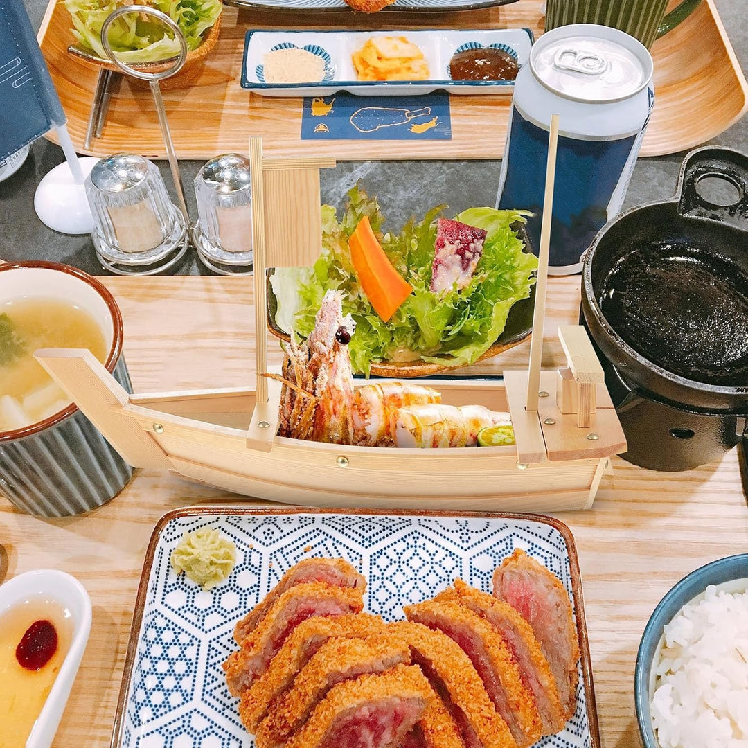 Sushi Boot 50cm Bootsförmiger Sashimi Servierteller Wiederverwendbares Präsentationstablett für Sush