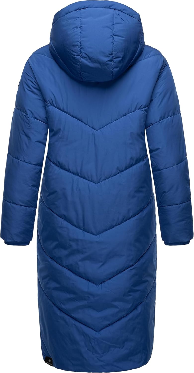 Ragwear Damen Winterjacke langer Regenmantel Steppmantel wasserdicht warm gefüttert mit Kapuze Sumin