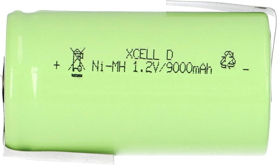 10x XCell Mono D Akku Zelle 9000mAh / 1,2V / NIMH mit Z-Lötfahne - Hochleistungs- Markenzelle in Ind