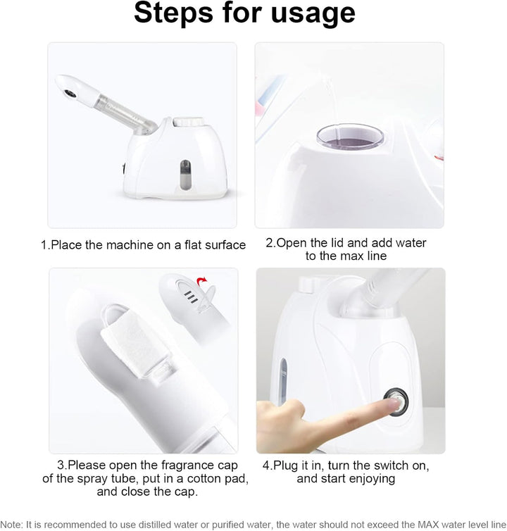 TaFoyu Gesichtsdampfer Gesichtssauna Nano Ionic Gesichtsdampfer, Facial Steamer, Schönheit Spa Persö