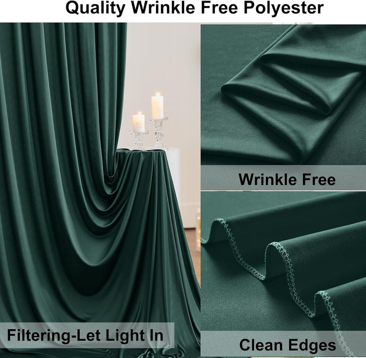 3×3 m Hunter Green Hintergrund Vorhang, Deko Hochzeit Dschungel Party Geburtstag Fotowand Hintergrun
