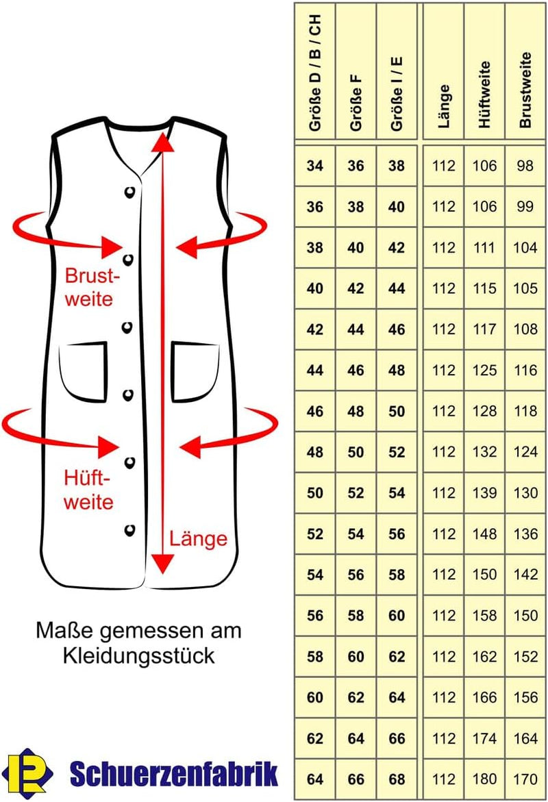 Kittel Schürze Dederon Nylon Kittelschürze versch. Farben 58 Design 1, 58 Design 1
