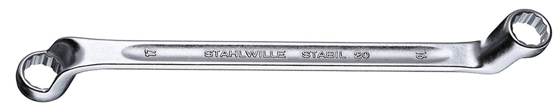 STAHLWILLE Nr. 20 Doppelringschlüssel StahlwilleSTABIL Schlüsselweite 16x17 mm, L.255 mm Silber 16 x
