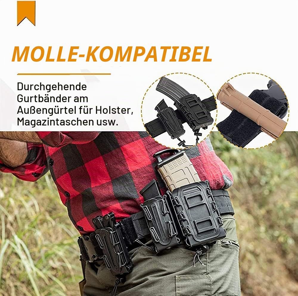 TWINFALCONS Taktischer Gürtel mit Schnellverschluss, Kampfgürtel Militär Schwerlast Molle Gürtels Ar