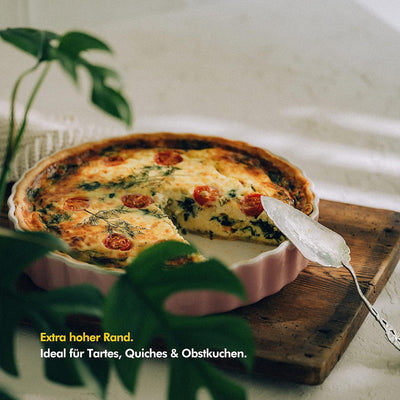 KIVY Quiche & Tarteform [28 cm] - Antihaftbeschichtete Quicheform aus Keramik - Obstkuchenform - Tar
