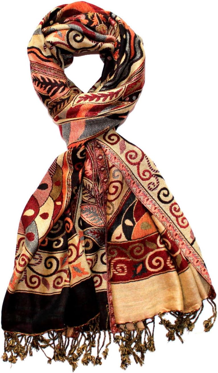 Lorenzo Cana Marken Pashmina Damenschal Schaltuch Stola Umschlagtuch Naturfaser opulentes Muster in