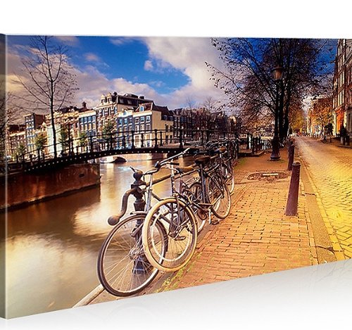 islandburner Bild Bilder auf Leinwand Amsterdam V2 1p XXL Poster Leinwandbild Wandbild Dekoartikel W