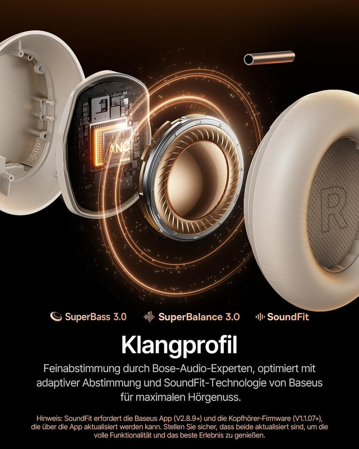 Baseus Inspire XH1 Over-Ear Kopfhörer mit Noise Cancelling, Sound by Bose, Cloud-Komfort, Dolby Audi