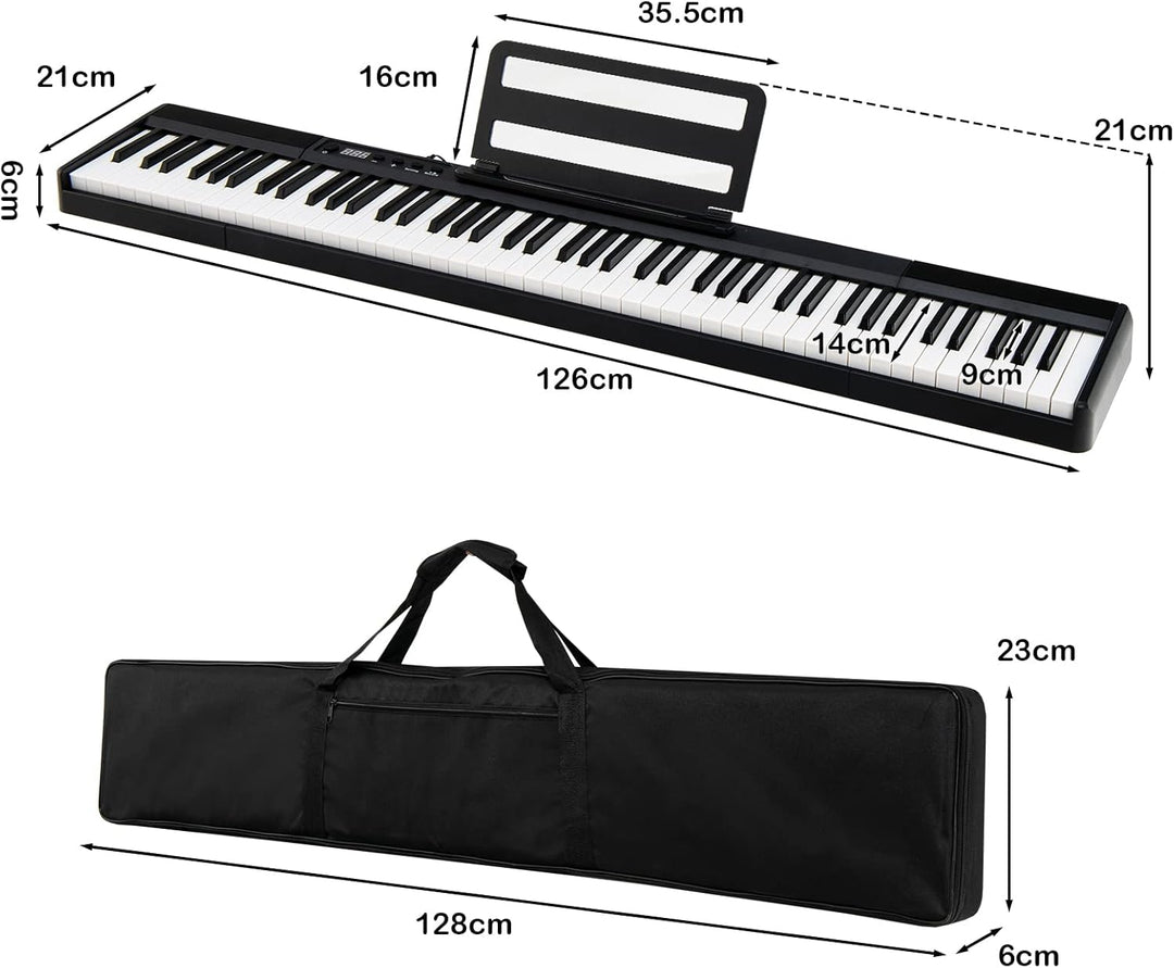 DREAMADE Digital Piano 88 Tasten, Tragbares Keyboard mit Subtain Pedal & 2 Musiknotenhaltern, E Pian