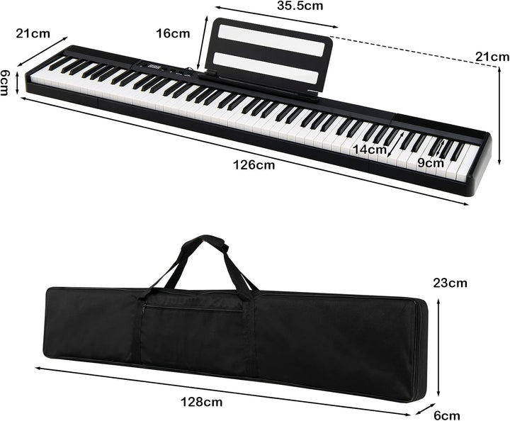DREAMADE Digital Piano 88 Tasten, Tragbares Keyboard mit Subtain Pedal & 2 Musiknotenhaltern, E Pian